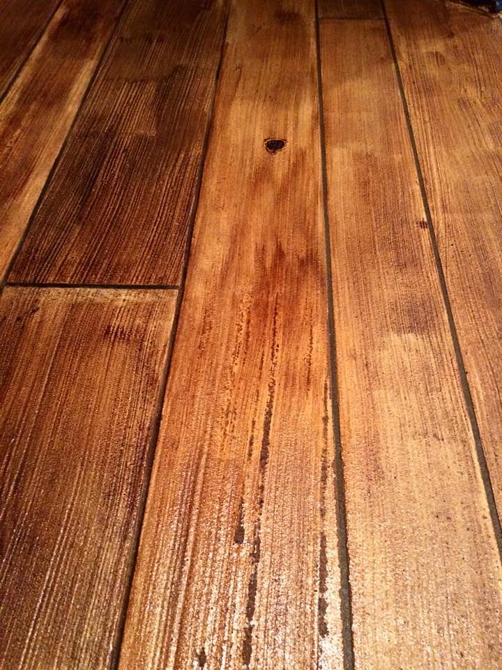 Rich wood-look plank flooring detail