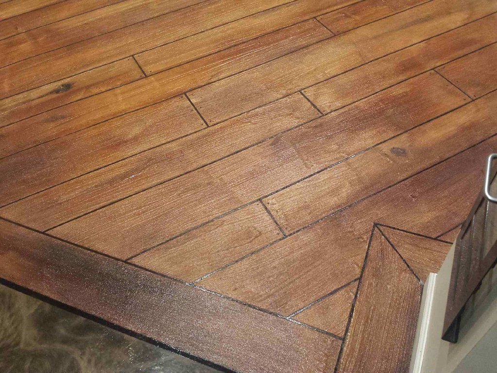 Custom picture-frame border on a hardwood floor